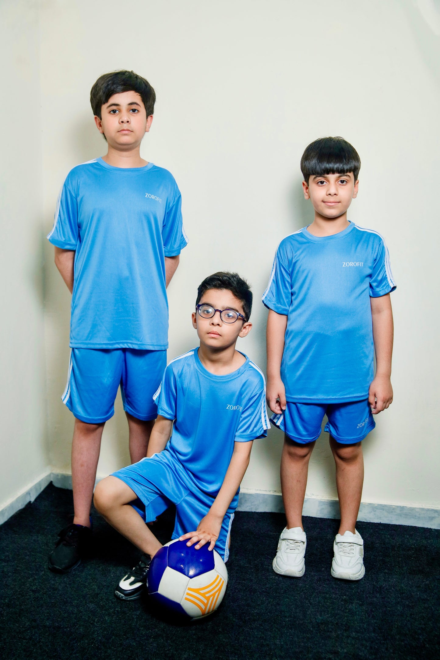 Sky Blue Triliner Kids Tracksuit with Shorts