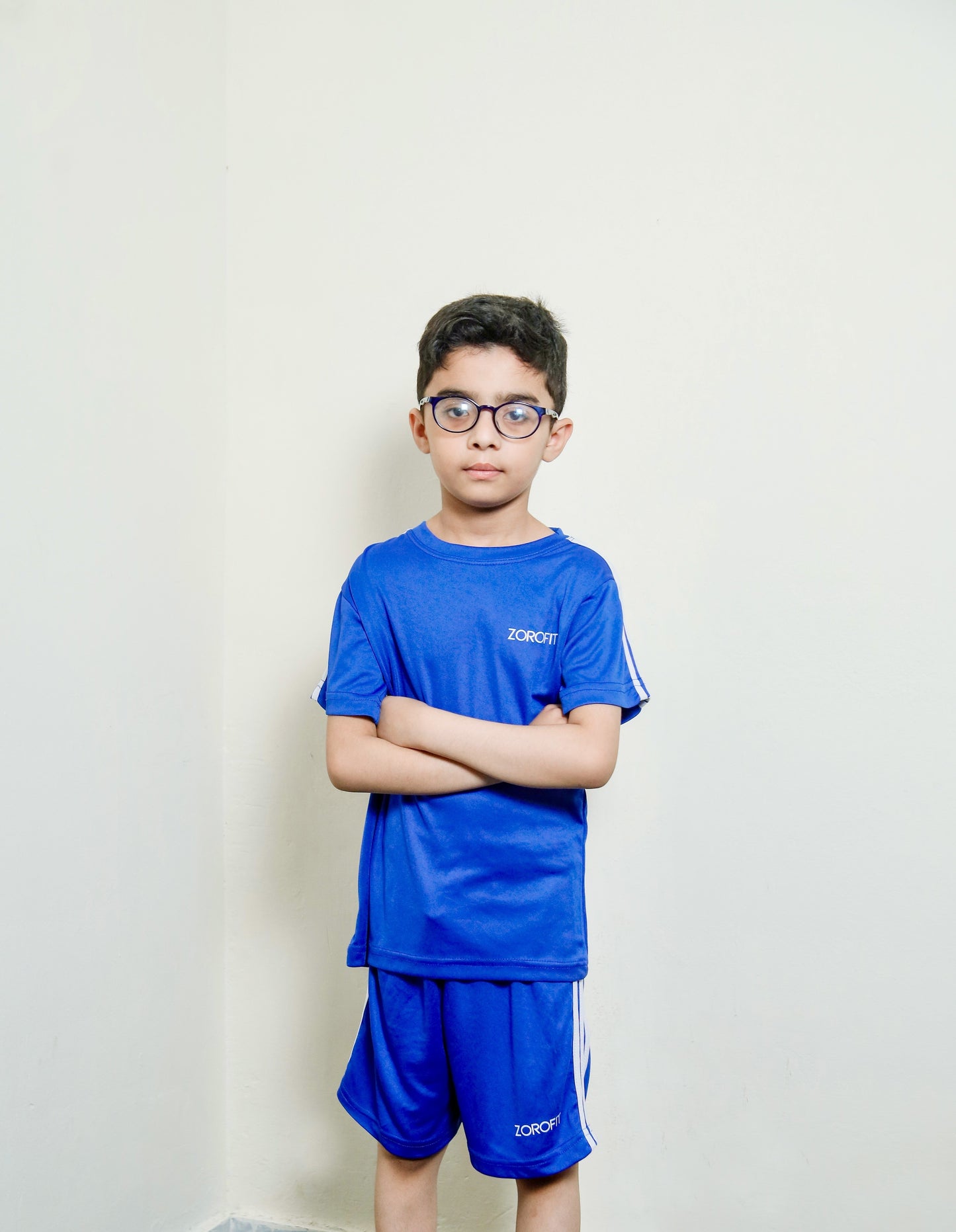 Blue Triliner Kids Tracksuit with Shorts