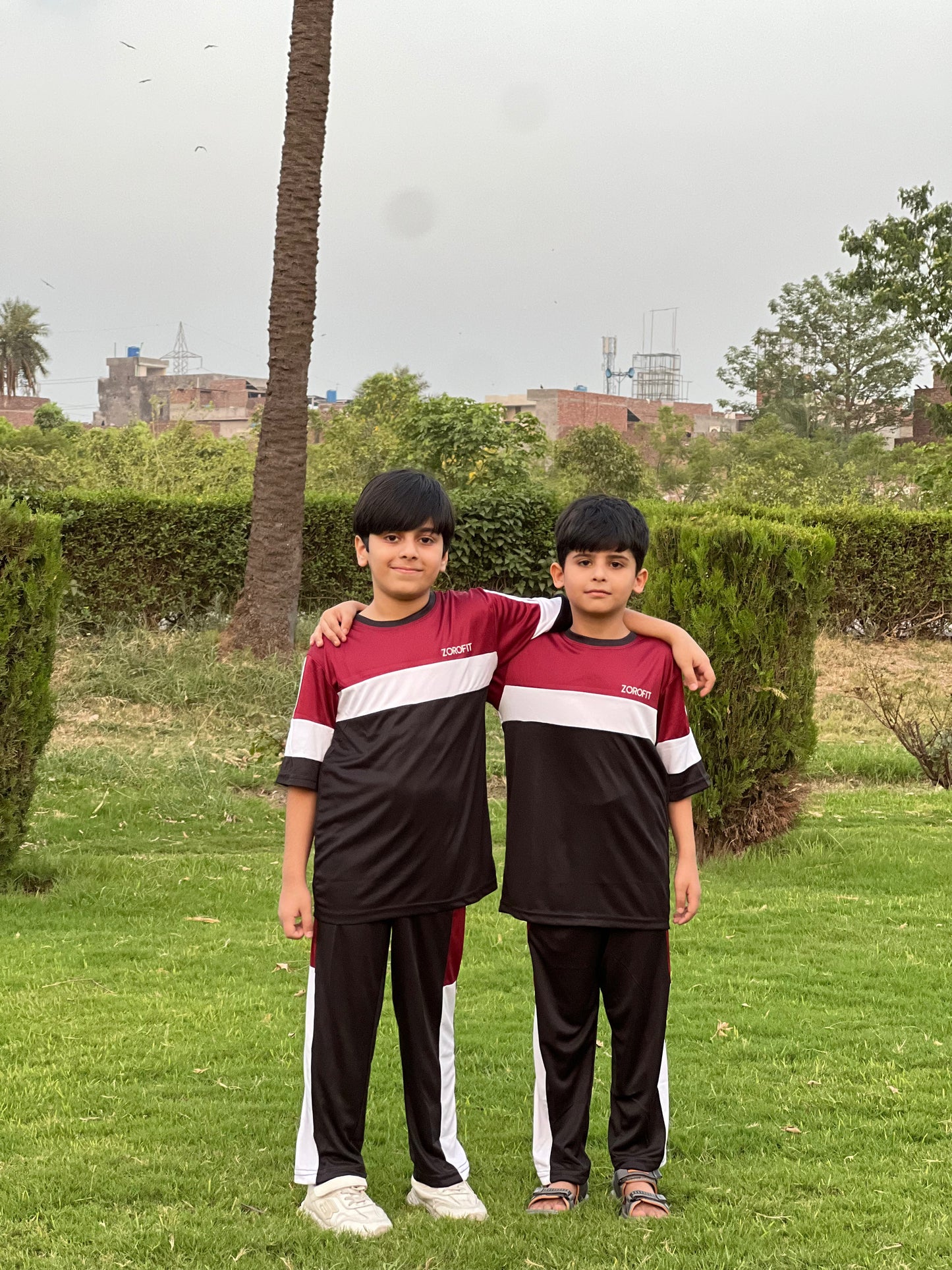 Dynamic maroon kids Tracksuit