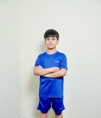 Blue Triliner Kids Tracksuit with Shorts