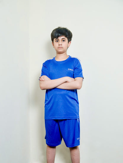 Blue Triliner Kids Tracksuit with Shorts