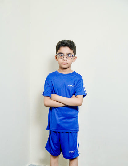 Blue Triliner Kids Tracksuit with Shorts