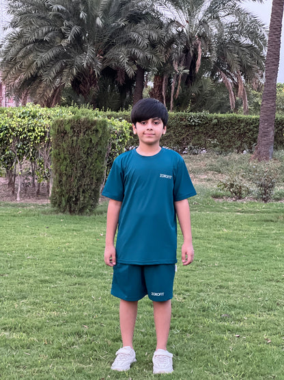 Zinc Mesh Dryfit kids Tracksuit with shorts