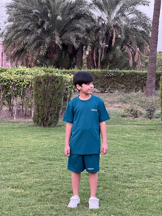 Zinc Mesh Dryfit kids Tracksuit with shorts