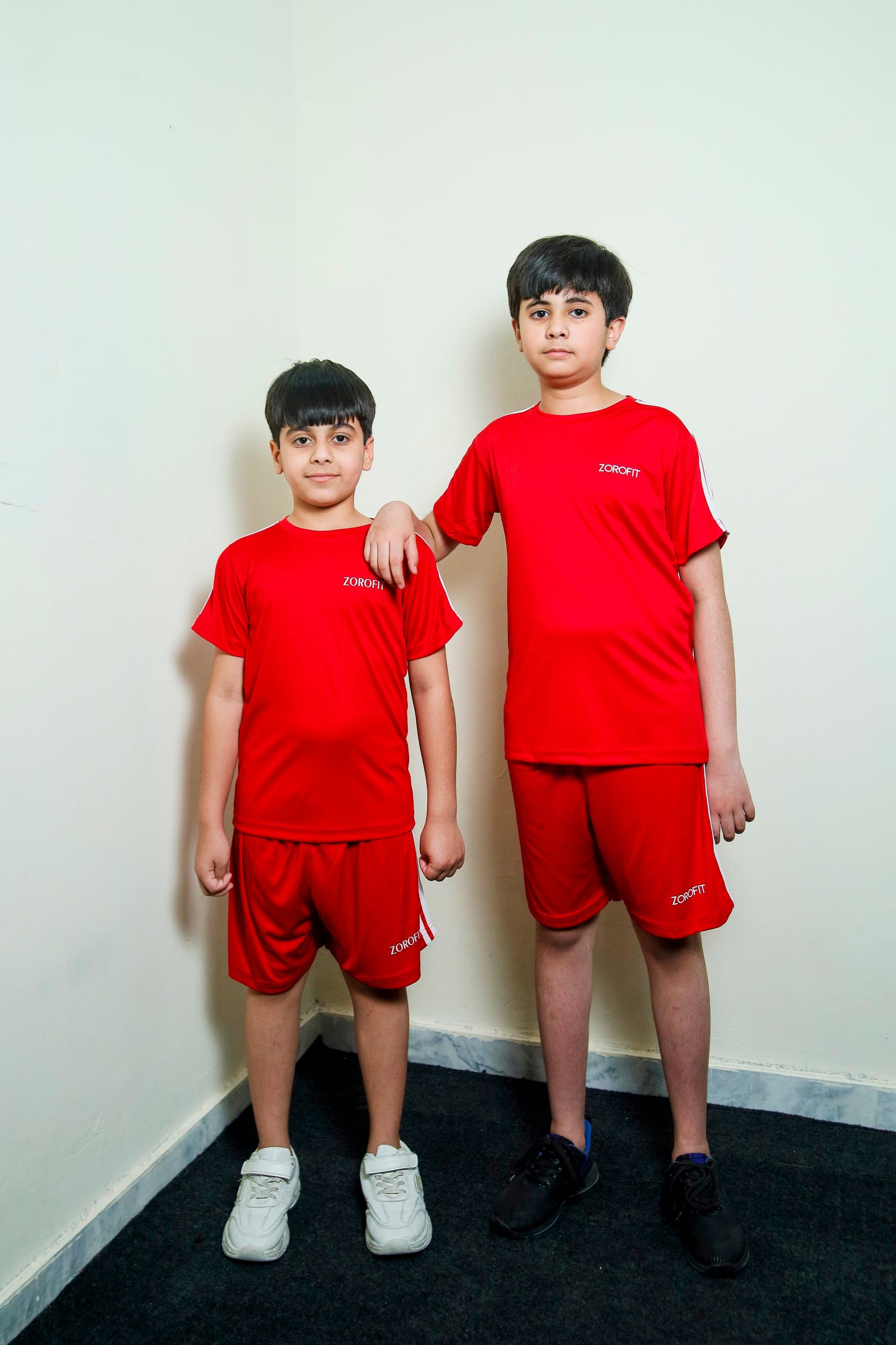Red Triliner Kids Tracksuit with Shorts